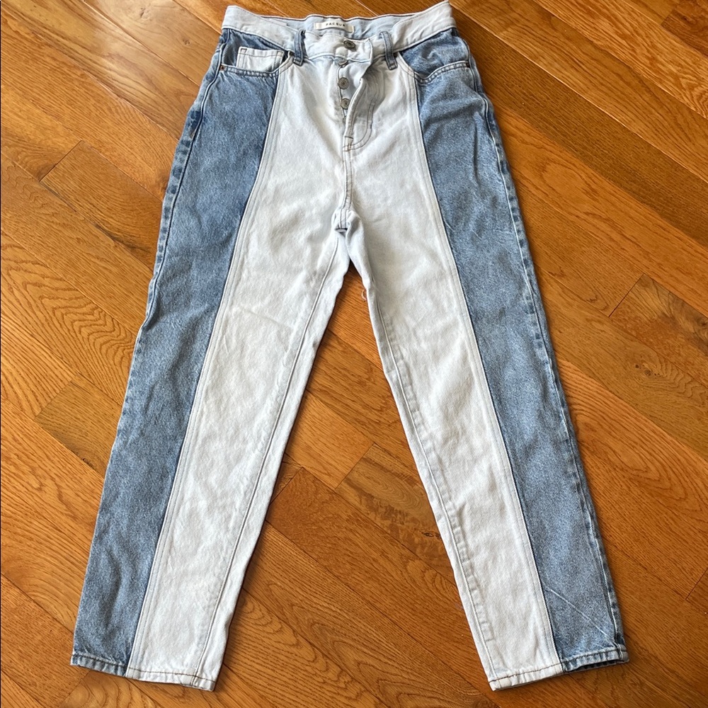 PacSun Light Blue Denim Two-tone High Rise Jeans